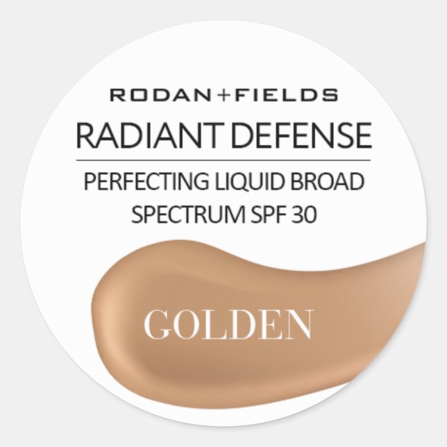 Rodan and Fields Radiant Defense Stickers | Golden (Front)