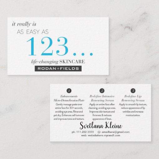 Rodan and Fields Sample Cards | Zazzle