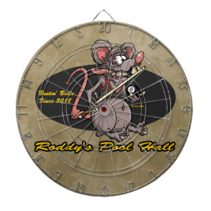 Roddy Rat Cartoon Rat Fink Billiards Pool Hall Dart Board