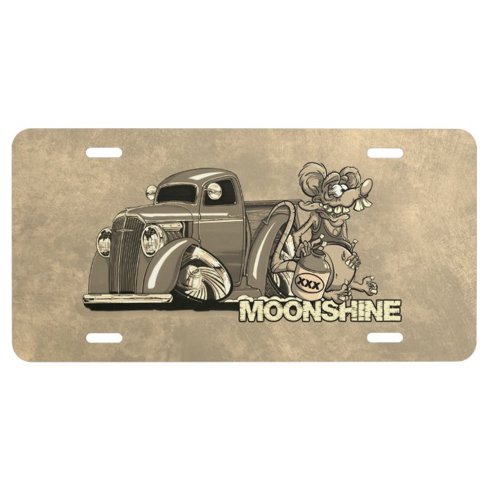 Roddy Rat Fink Cartoon Moonshine Whisky Truck License Plate Zazzle Com
