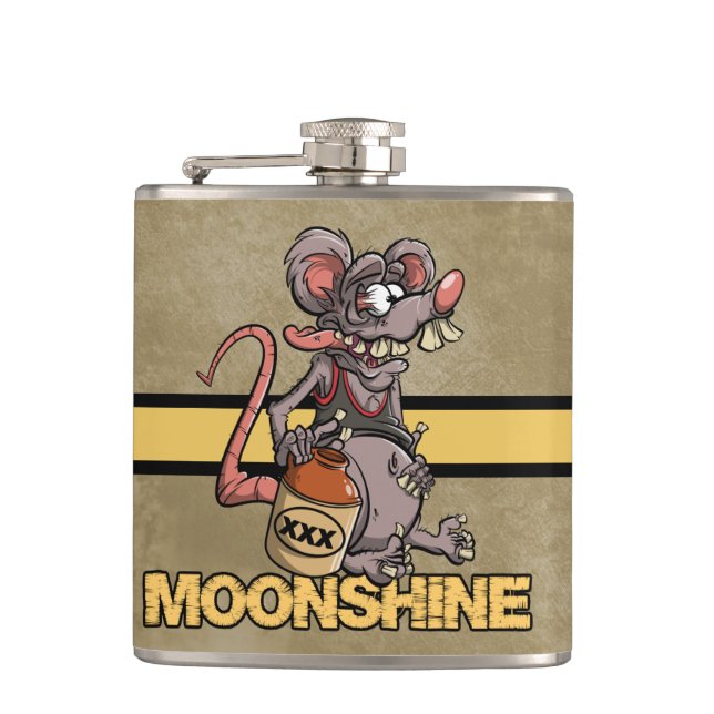 Roddy Rat Fink Style Moonshine Logo Flask (Front)