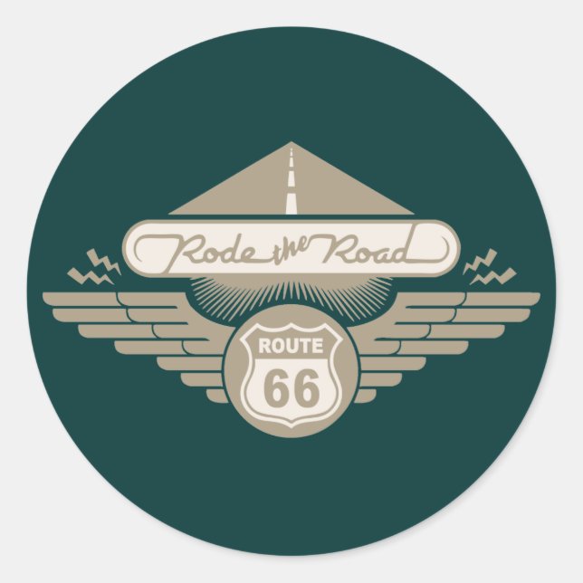 Rode the Road -gold Classic Round Sticker (Front)