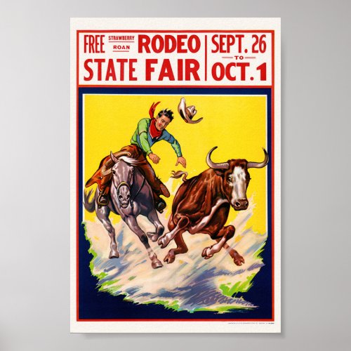 Rodea State Fair USA Vintage Poster Restored 1930s
