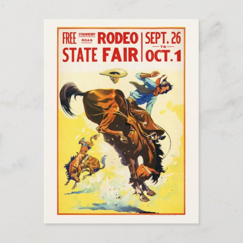 Rodea State Fair USA Vintage Poster Restored 1930s Postcard