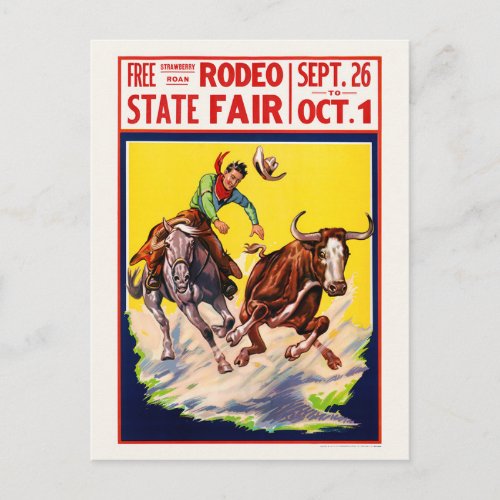 Rodea State Fair USA Vintage Poster Restored 1930s Postcard