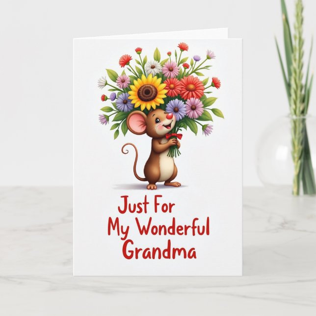 Rodent Bouquet Sweet Mothers Day Card (Front)