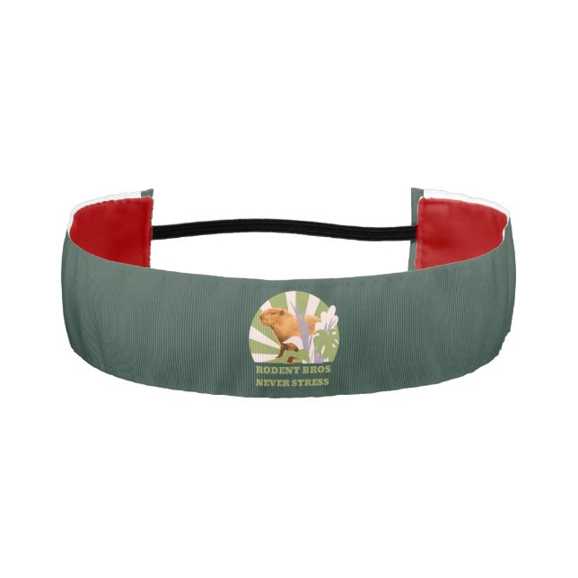 Rodent Bros Never Stress Capybara Athletic Headband (Front)
