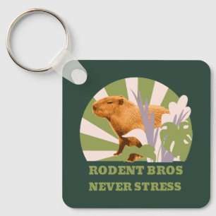 Rodent Bros Never Stress Capybara Keychain