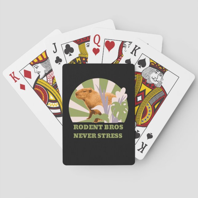 Rodent Bros Never Stress Capybara Poker Cards (Back)
