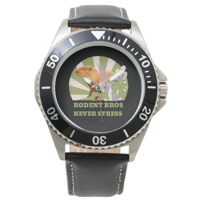 Rodent Bros Never Stress Capybara Watch (Front)