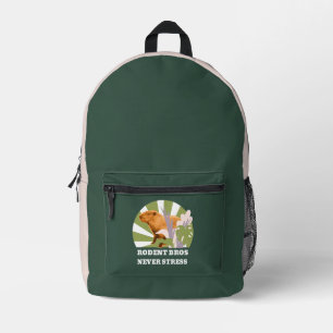 Rodent Bros Never Stress Funny Capybara Printed Backpack