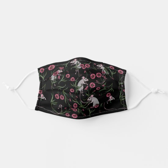Rodent Floral Pattern Adult Cloth Face Mask