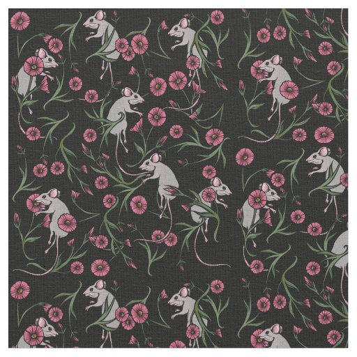 Rodent Floral Pattern Fabric