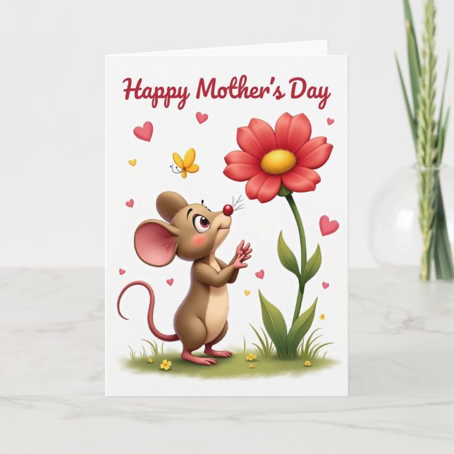 Rodent Flower Mothers Day Card (Front)