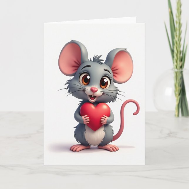 Rodent Love Mothers Day Heart Card (Front)