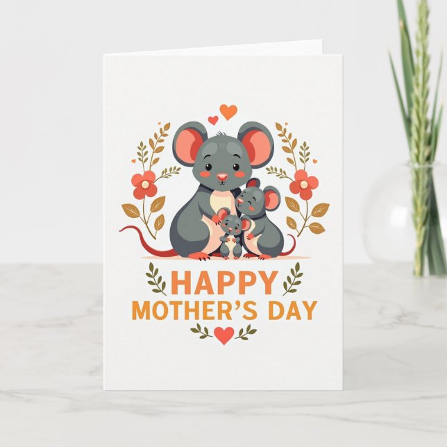 Rodent Mothers Day Embrace Card (Front)