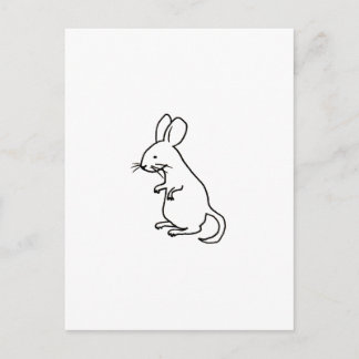 Rodent rat mouse ink line drawing art design logo postcard