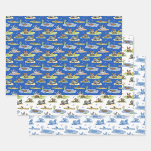 Rodent Toile Wrapping Paper Sheets