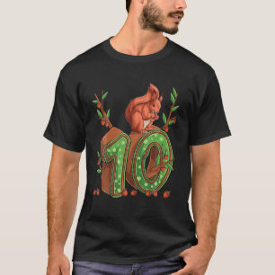 Rodents Animal Lover 10Th Birthday Girl Squirrel 1 T-Shirt