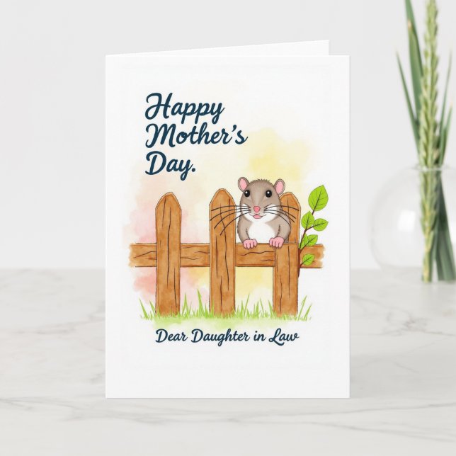 Rodents Floral Mothers Day Wish Card (Front)