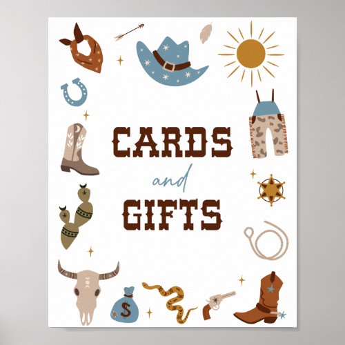 Rodeo 1st Birthday Cards and Gifts Sign