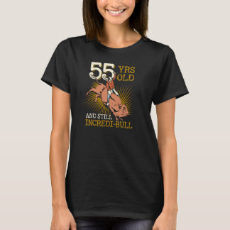 Rodeo 55 Years Old Bull Rider Birthday T-Shirt