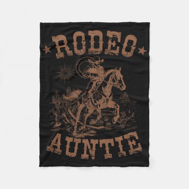 Rodeo Auntie Western Cowboy Family Matching Mother Fleece Blanket (Front)