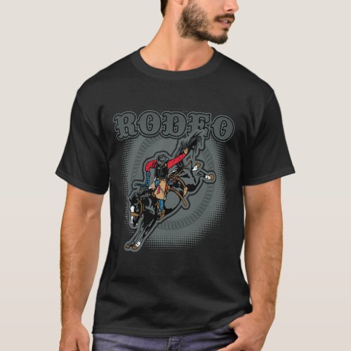 Rodeo Bareback Bronc Rider T_Shirt