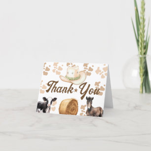 Rodeo Birthday Boy Western Letterpress Thank You Card