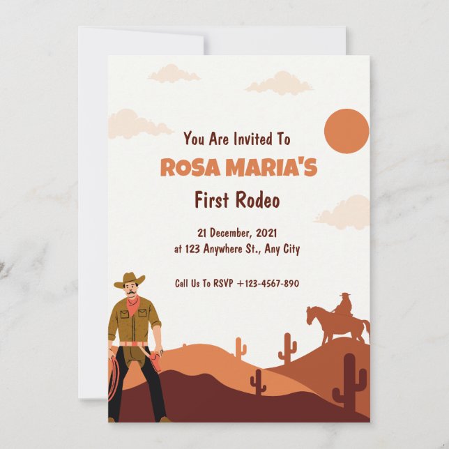 Rodeo Birthday Invitation (Front)