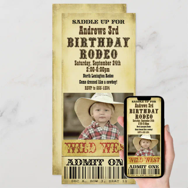 Rodeo Birthday Invitation | Zazzle