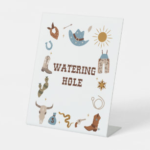 Rodeo Birthday Watering Hole Water Station Pedestal Sign