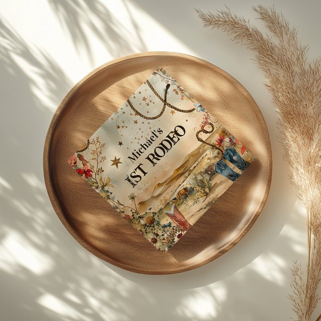 Rodeo Boots & Cactus 1st Birthday Napkins (Creator Uploaded)