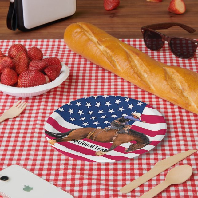 Rodeo Bronc Riding Paper Plates (Picnic)