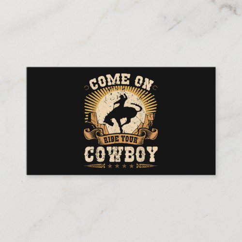 Rodeo Bronc Riding Ride Your Cowboy Bucking Horse  Business Card