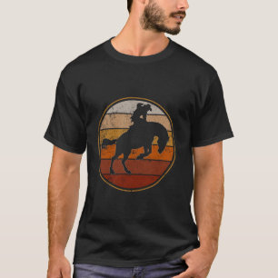 Rodeo Bucking Bronco Horse Retro Style Cowboy Men T-Shirt
