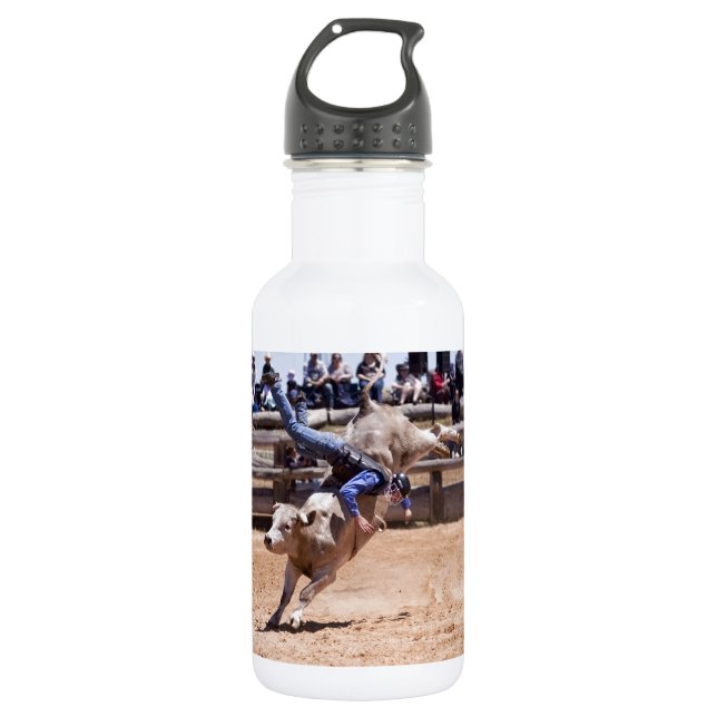 Rodeo Bucking Bull Water Bottle (Front)