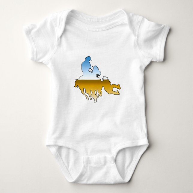 Rodeo - Bull Dogging; steer wrestling Baby Bodysuit (Front)