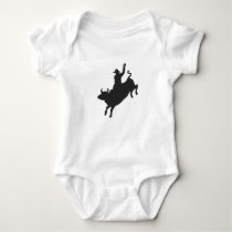 Rodeo Bull Ride silhouette Baby Bodysuit