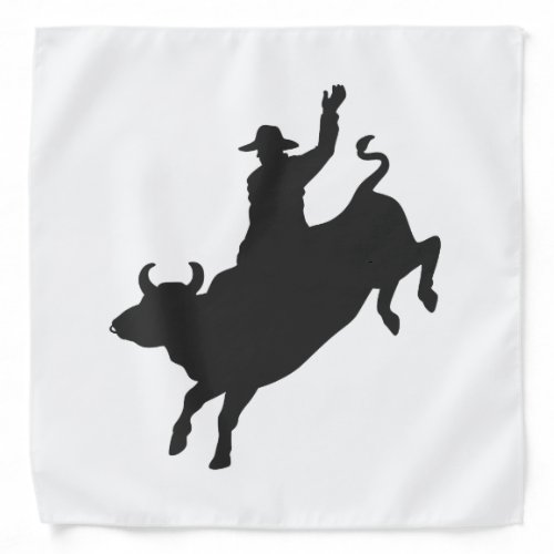 Rodeo Bull Ride silhouette Bandana