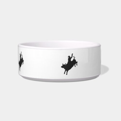 Rodeo Bull Ride silhouette Bowl