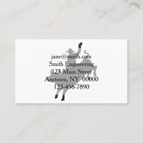 Rodeo Bull Ride silhouette Business Card