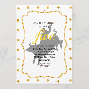 Rodeo Bull Ride silhouette Invitation