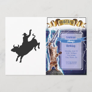 Rodeo Bull Ride silhouette Invitation