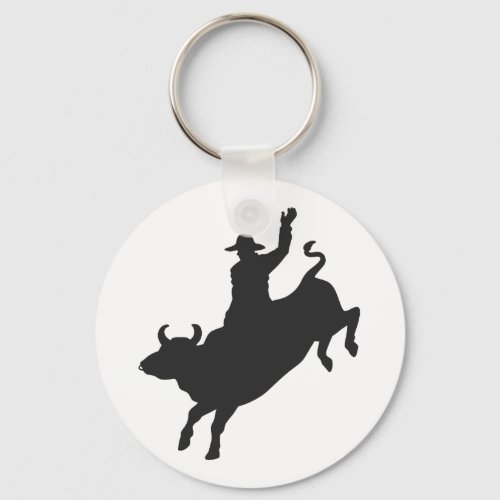 Rodeo Bull Ride silhouette Keychain