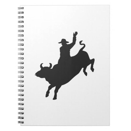Rodeo Bull Ride silhouette Notebook