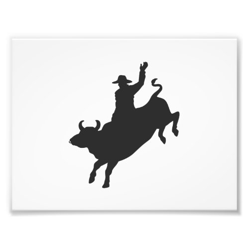 Rodeo Bull Ride silhouette Photo Print