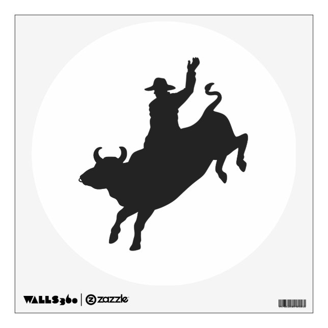 Rodeo Bull Ride silhouette Wall Decal (Front)