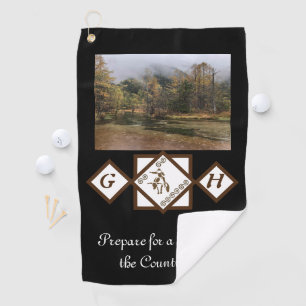 Rodeo Bull Rider and Longhorn Monogram Photo Golf Towel