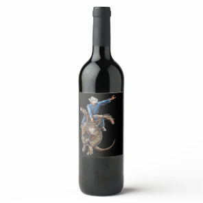 Rodeo Bull Rider Armadillo Broncodillo Wine Label